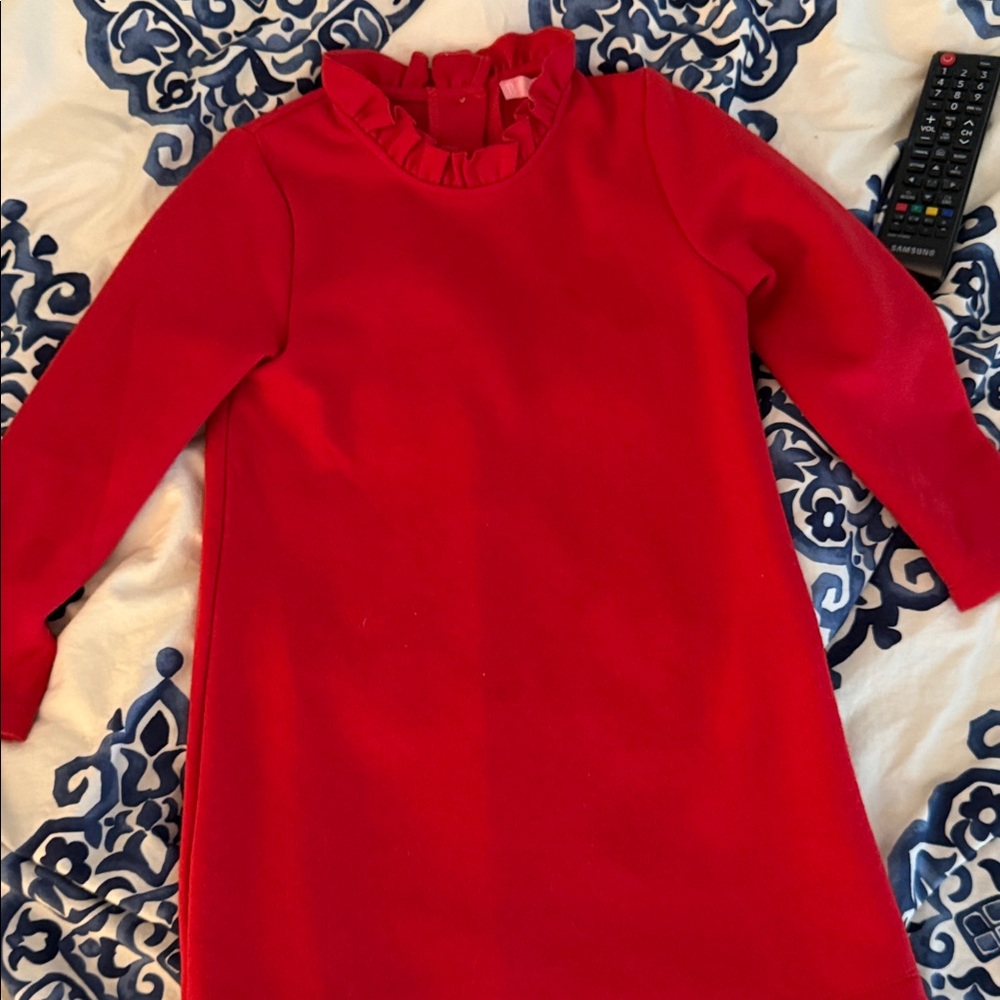 Vibrant Red Kids Casual Dress